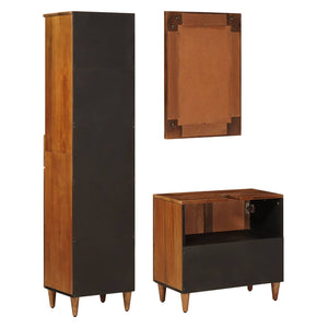 Set di mobili per il bagno 3 pcs Noce Legno di mango massello 3310091