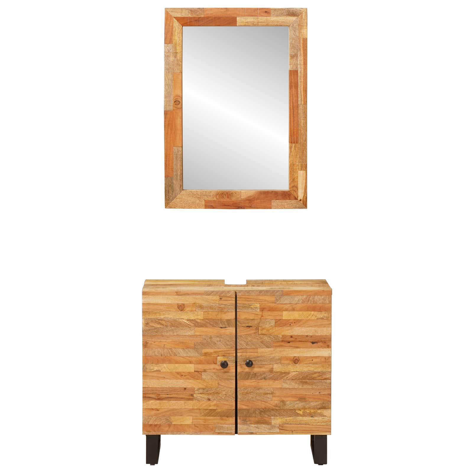 Set da Bagno con archiviazione Naturale Legno di mango massello 3310102