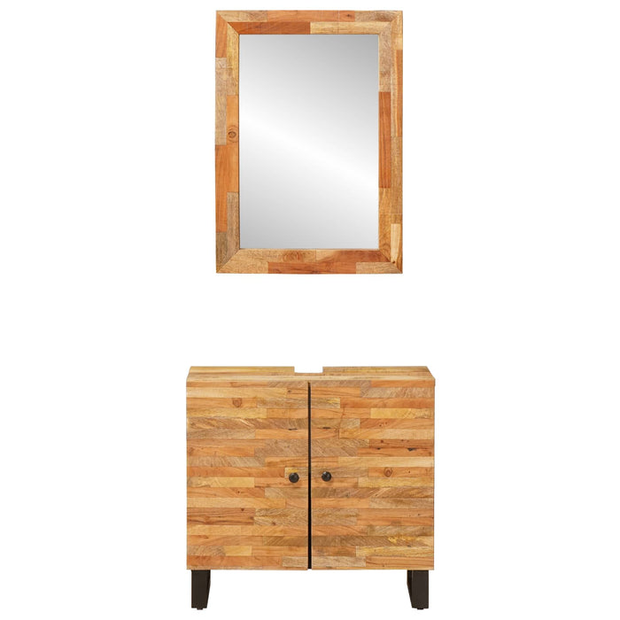 Set da Bagno con archiviazione Naturale Legno di mango massello 3310102