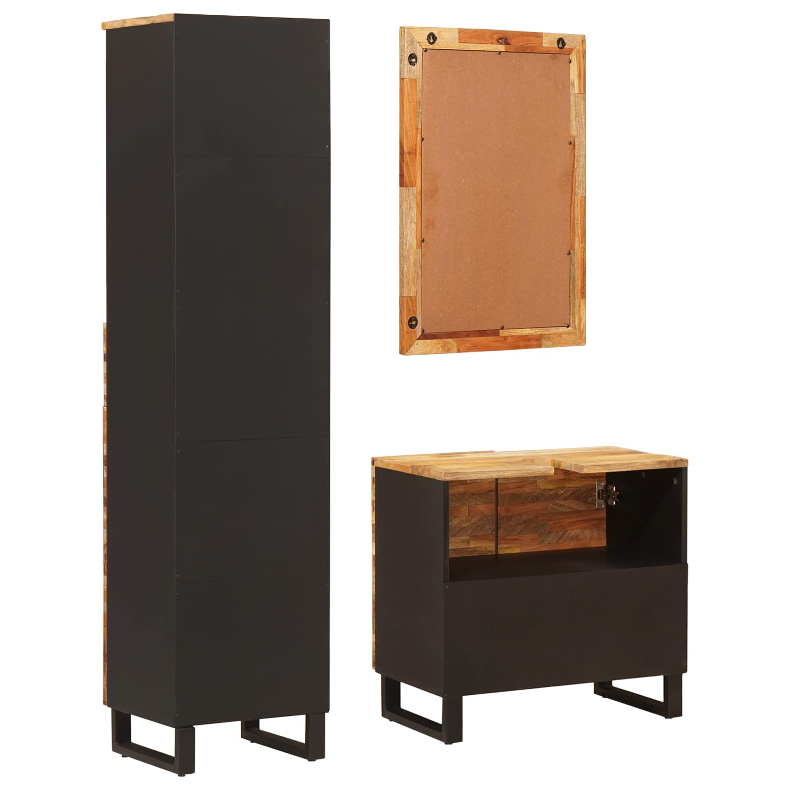 Set da Bagno con cassetto Naturale Legno di mango massello 3310103