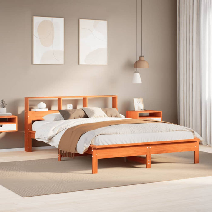 vidaXL Letto senza Materasso Marrone Cera 150x200 cm in Legno di Pino