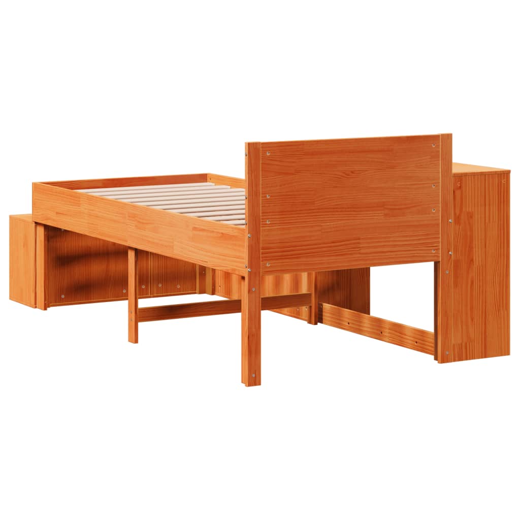 vidaXL Letto senza Materasso Marrone Cera 75x190 cm in Legno di Pino