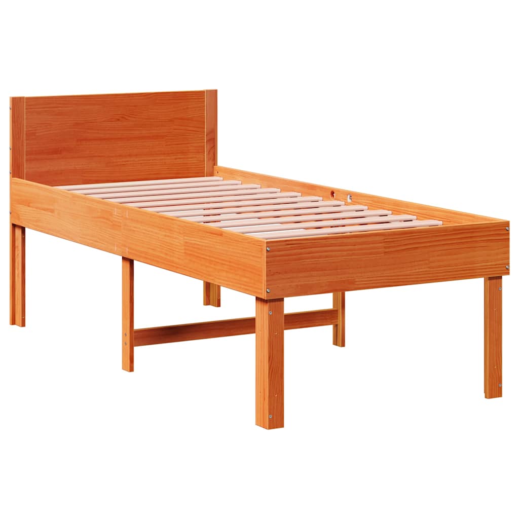 Letto senza Materasso Marrone Cera 80x200 cm Legno di Pino 3309757