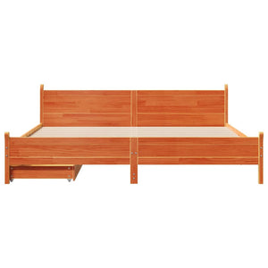 Letto senza Materasso Marrone Cera 180x200 cm in Legno di Pino 3309763