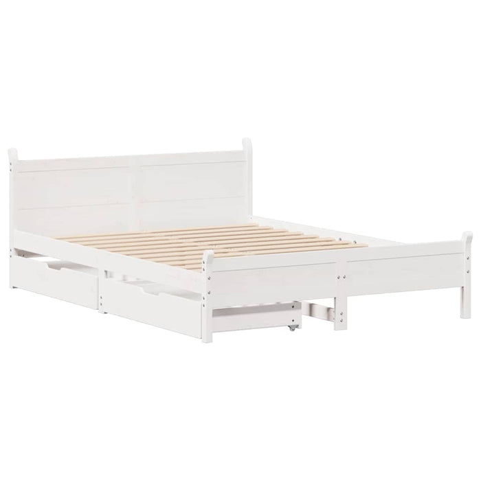 vidaXL Letto senza Materasso Bianco 150x200 cm Legno Massello di Pino