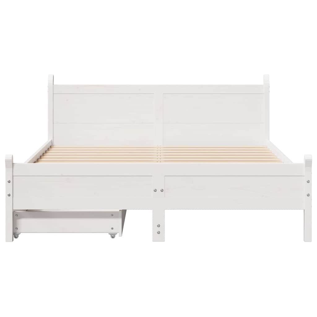 Letto senza Materasso Bianco 150x200 cm Legno Massello di Pino 3309768