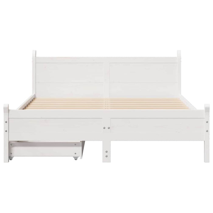 Letto senza Materasso Bianco 150x200 cm Legno Massello di Pino 3309768