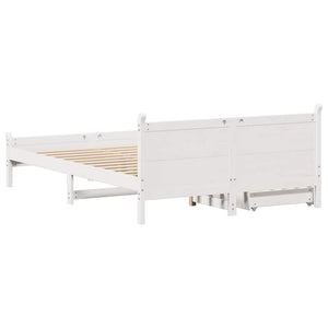 vidaXL Letto senza Materasso Bianco 150x200 cm Legno Massello di Pino