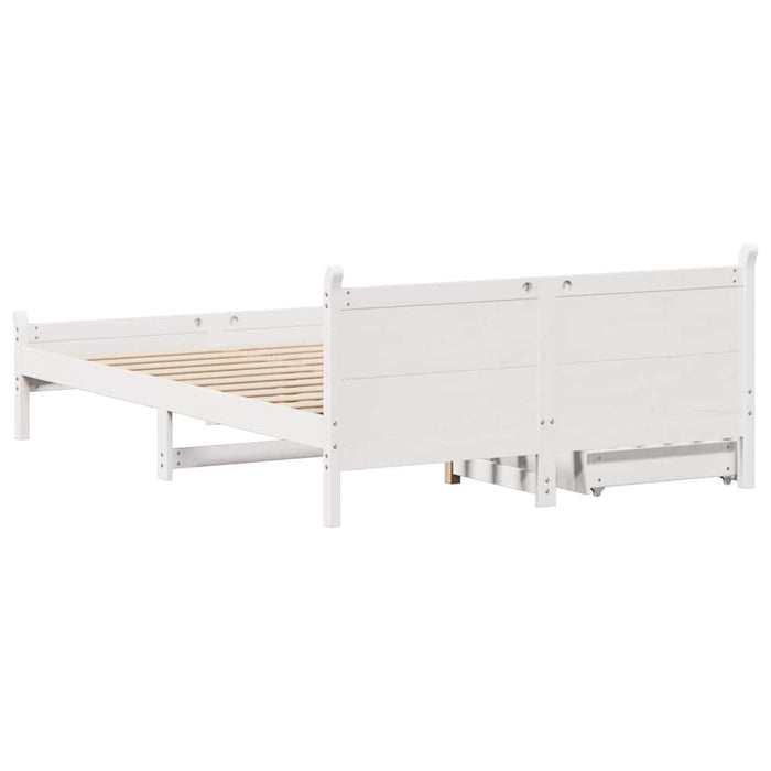 vidaXL Letto senza Materasso Bianco 150x200 cm Legno Massello di Pino