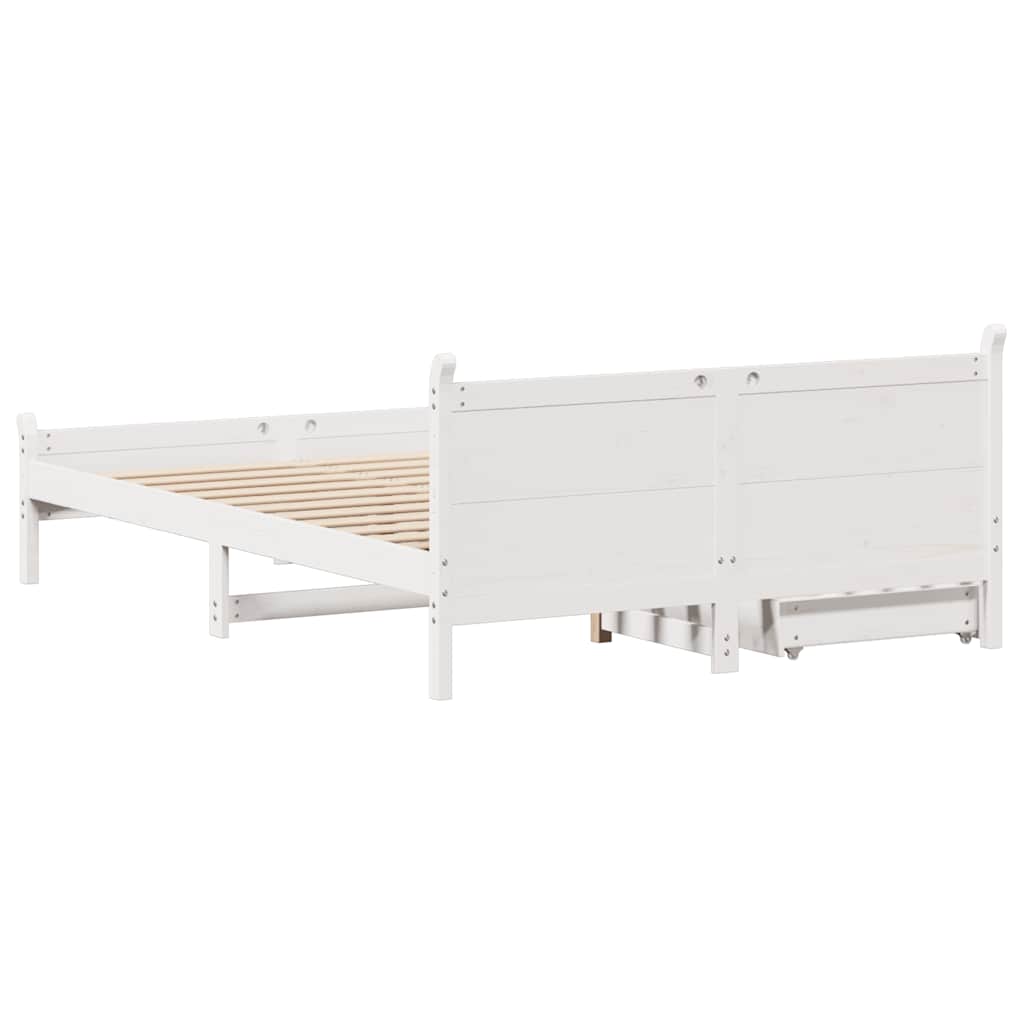 vidaXL Letto senza Materasso Bianco 120x200 cm Legno Massello di Pino