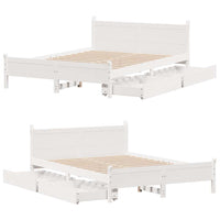 vidaXL Letto senza Materasso Bianco 120x200 cm Legno Massello di Pino