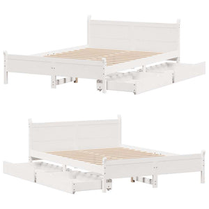 vidaXL Letto senza Materasso Bianco 120x200 cm Legno Massello di Pino