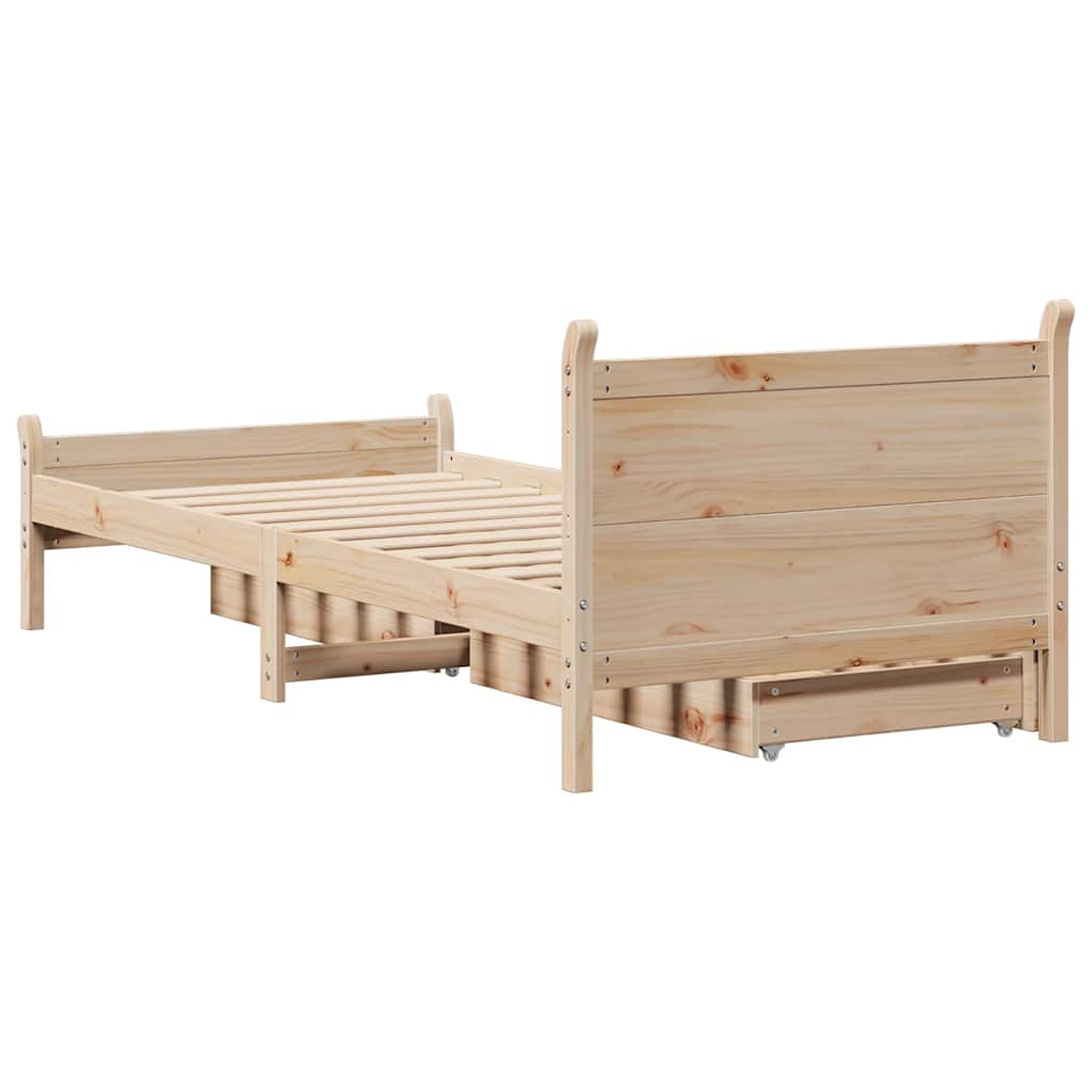 vidaXL Giroletto senza Materasso 100x200 cm in Legno Massello di Pino