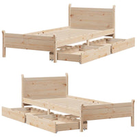 vidaXL Giroletto senza Materasso 100x200 cm in Legno Massello di Pino