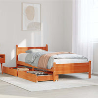 vidaXL Letto senza Materasso Marrone Cera 90x200 cm Legno di Pino