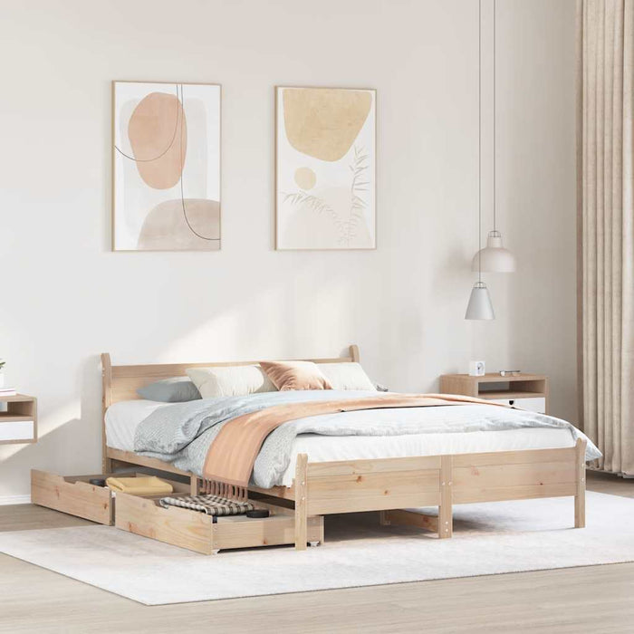 vidaXL Letto senza Materasso 140x190 cm in Legno Massello di Pino