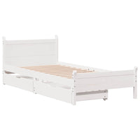 Letto senza Materasso Bianco 90x190 cm in Legno Massello Pino 3309792
