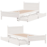 Letto senza Materasso Bianco 90x190 cm in Legno Massello Pino 3309792