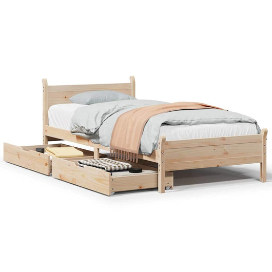 vidaXL Letto senza Materasso 75x190 cm in Legno Massello Pino