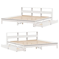 Giroletto con Libreria senza Materasso-Struttura Letto con contenitore 180x200 cm in Legno Pino 455072