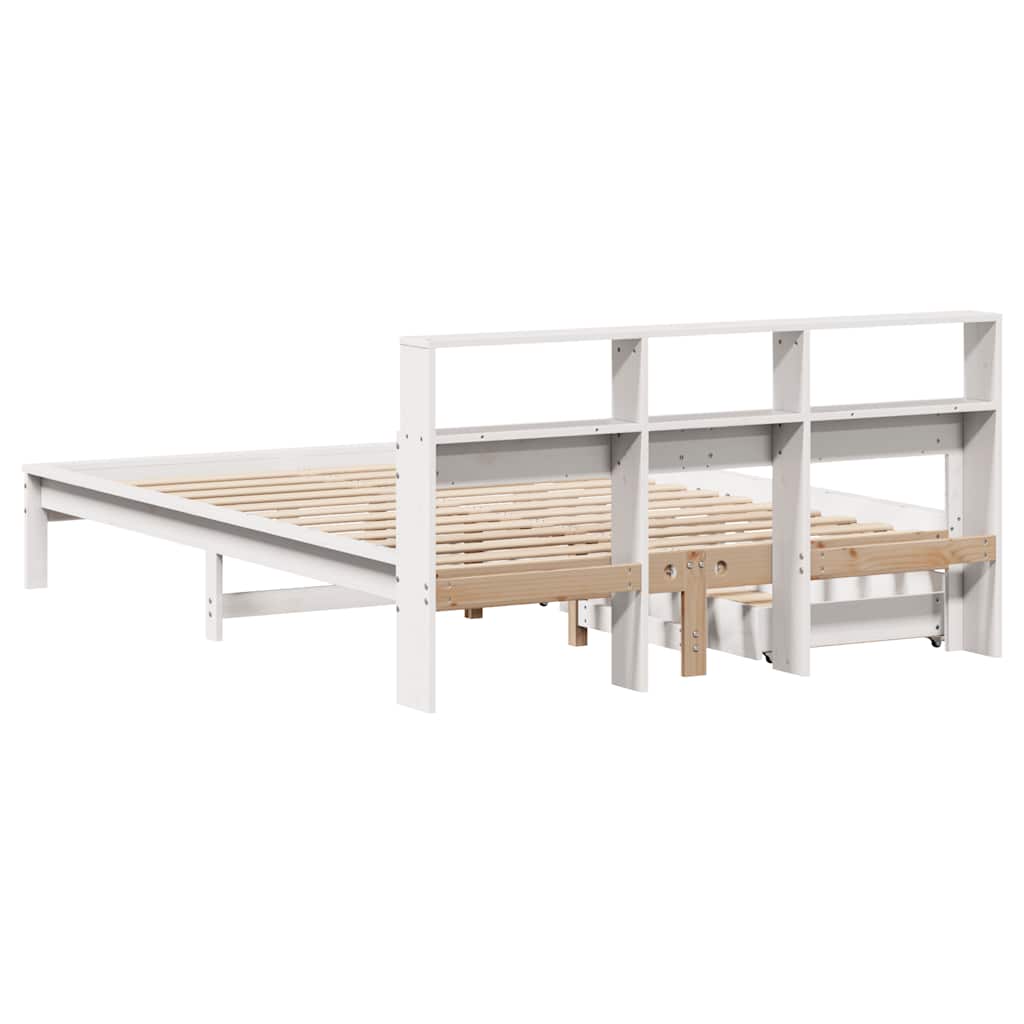 vidaXL Letto Libreria senza Materasso Bianco 160x200 cm Legno di Pino