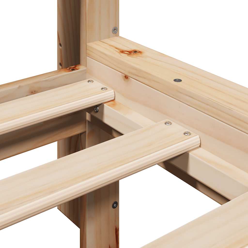 Letto Libreria senza Materasso-Struttura Letto con contenitore 150x200 cm in Legno di Pino 471739
