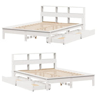 vidaXL Letto Libreria senza Materasso Bianco 140x200 cm Legno di Pino