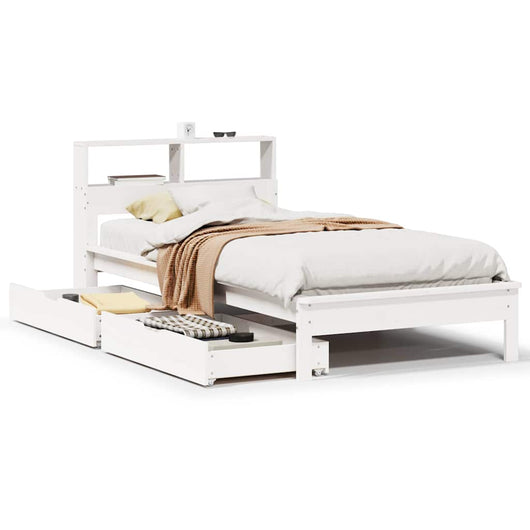 vidaXL Letto Libreria senza Materasso Bianca 90x200 cm Legno di Pino