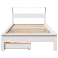 Letto Libreria senza Materasso Bianca 90x200 cm Legno di Pino 3309819