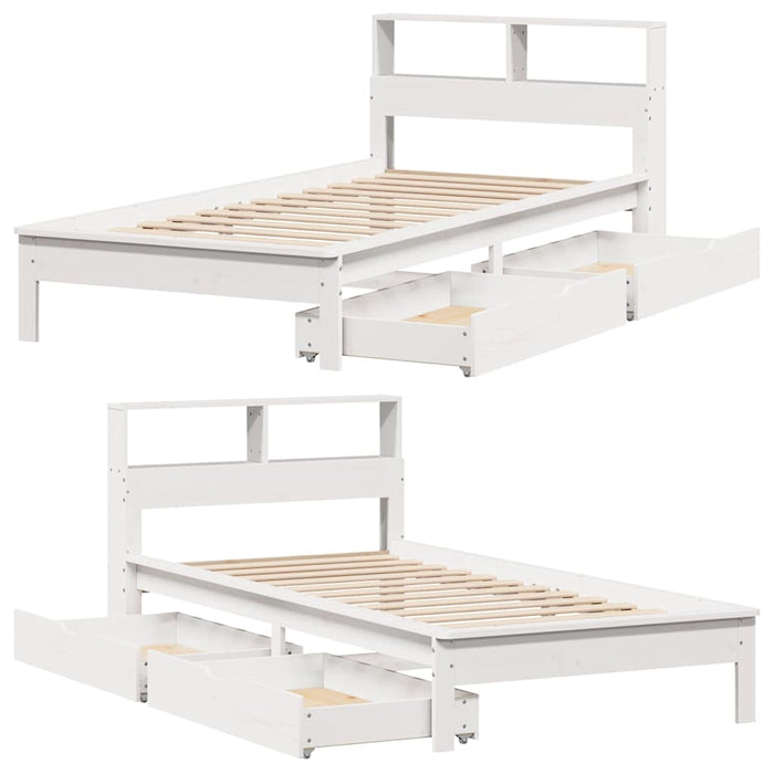 vidaXL Letto Libreria senza Materasso Bianca 90x200 cm Legno di Pino