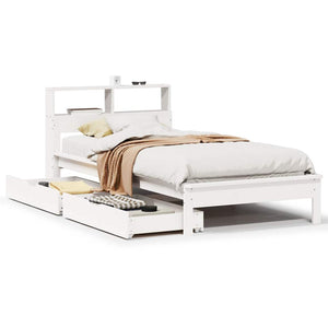 vidaXL Letto Libreria senza Materasso Bianco 90x190 cm Massello Pino