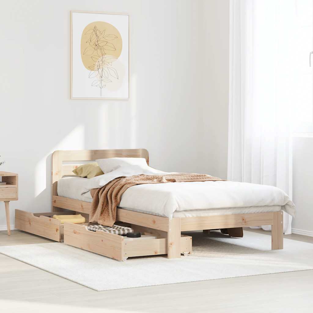 vidaXL Letto senza Materasso 90x200 cm in Legno Massello di Pino