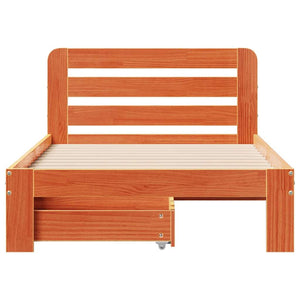 Giroletto senza Materasso Marrone Cera 90x200 cm Massello Pino 3309838