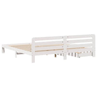 vidaXL Giroletto senza Materasso Bianco 200x200 cm Legno Massello Pino