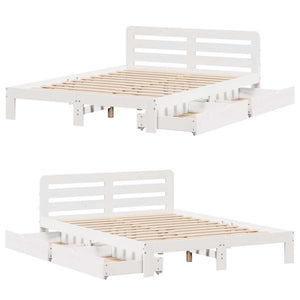vidaXL Letto senza Materasso Bianco 120x190 cm Legno Massello di Pino