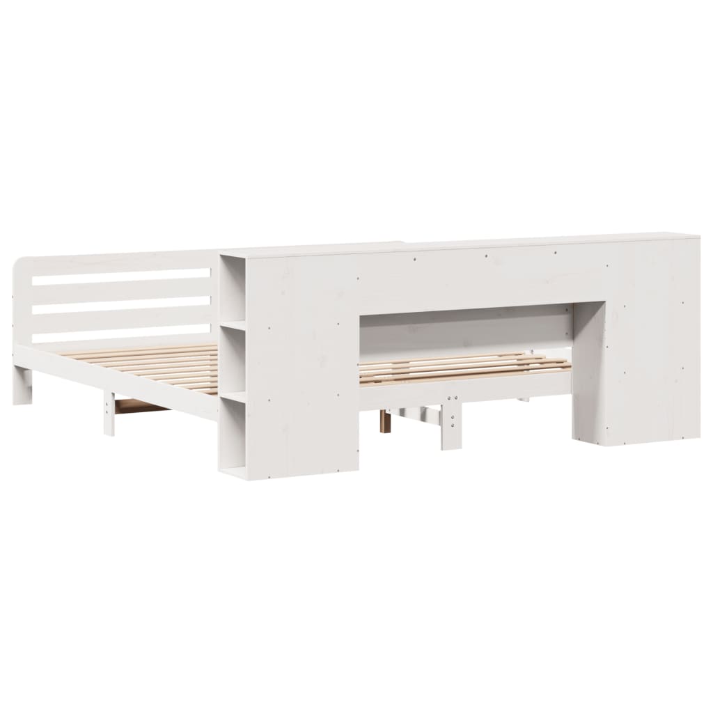 vidaXL Giroletto senza Materasso Bianco 200x200 cm Legno Massello Pino