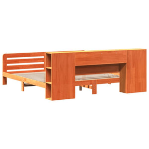 vidaXL Giroletto senza Materasso Marrone Cera 200x200 cm Legno di Pino