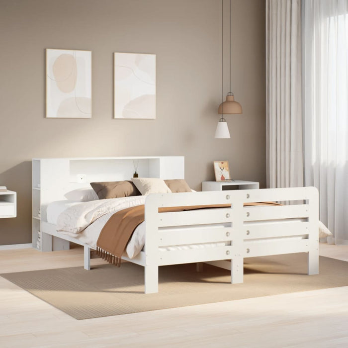 vidaXL Letto senza Materasso Bianco 135x190 cm Legno Massello di Pino