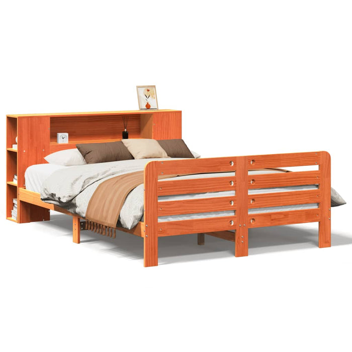 vidaXL Letto senza Materasso Marrone Cera 135x190 cm in Legno di Pino