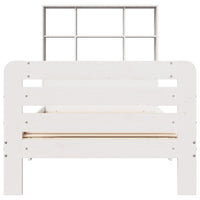 Giroletto senza Materasso Bianco 90x200 cm Legno Massello Pino 3309915