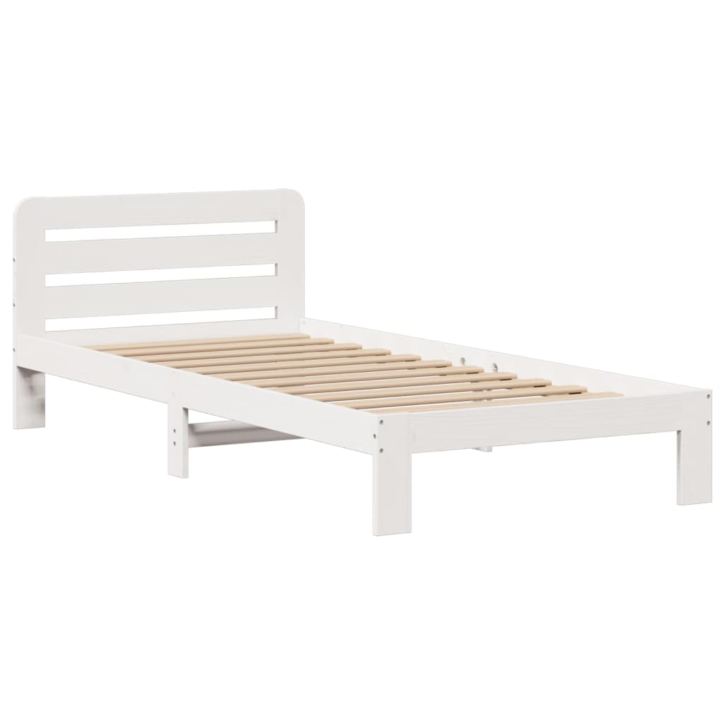 vidaXL Letto Libreria senza Materasso Bianca 90x200 cm Legno di Pino