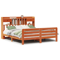 vidaXL Letto Libreria senza Materasso Marrone Cera 200x200 cm in Pino