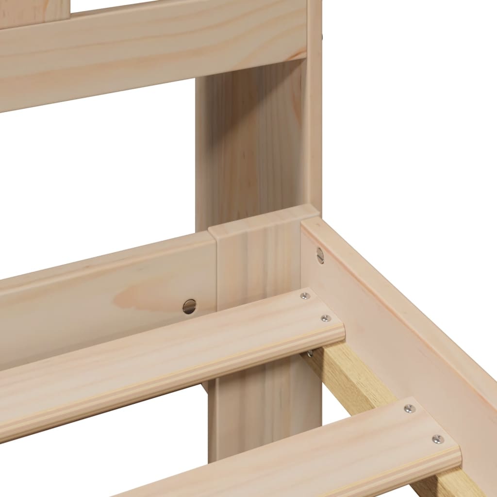 vidaXL Giroletto con Libreria senza Materasso 75x190 cm in Legno Pino