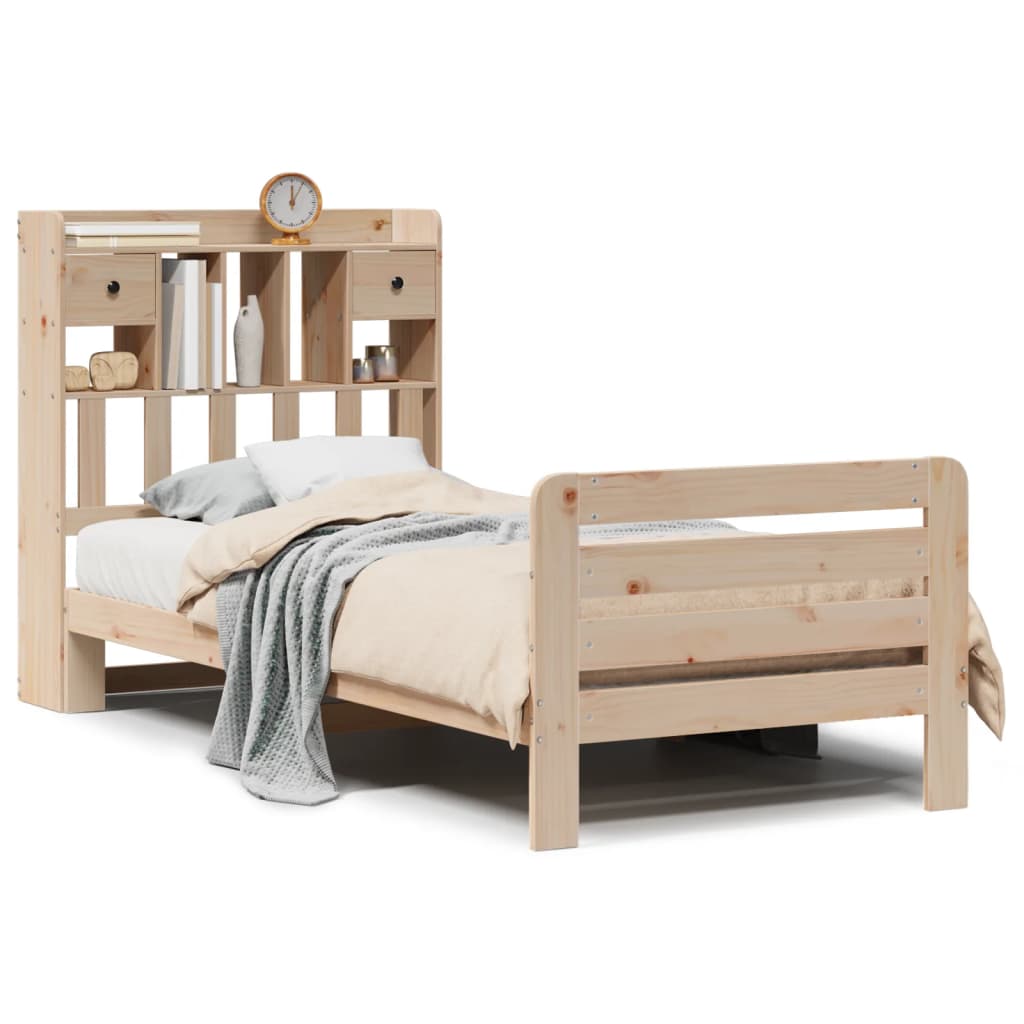 vidaXL Letto Libreria senza Materasso 90x190 cm Legno Massello Pino