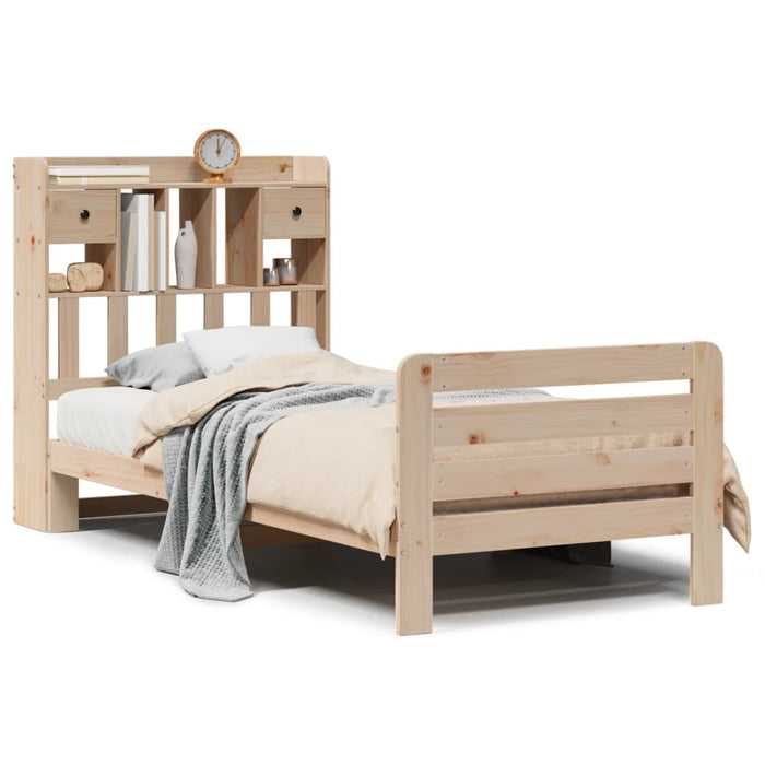 vidaXL Letto Libreria senza Materasso 90x190 cm Legno Massello Pino