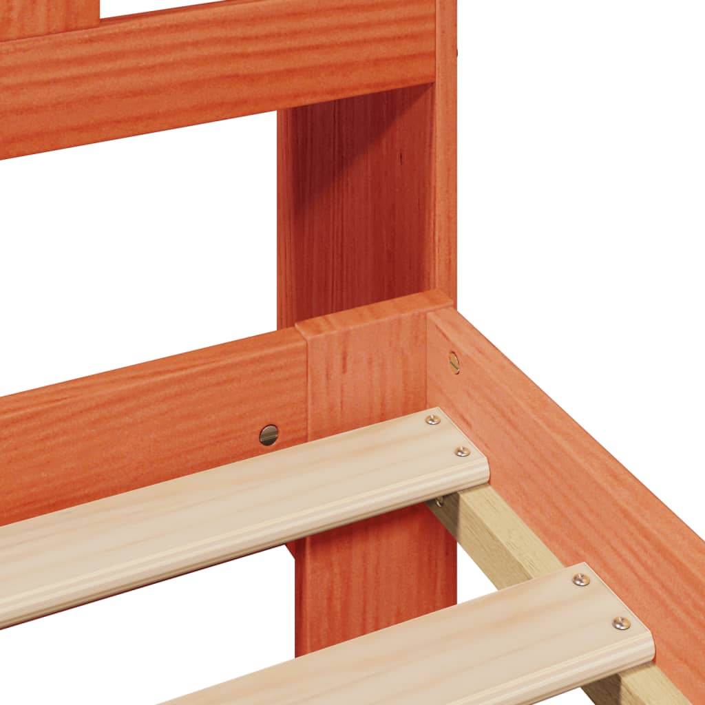 vidaXL Letto Libreria senza Materasso Marrone Cera 135x190 cm in Pino