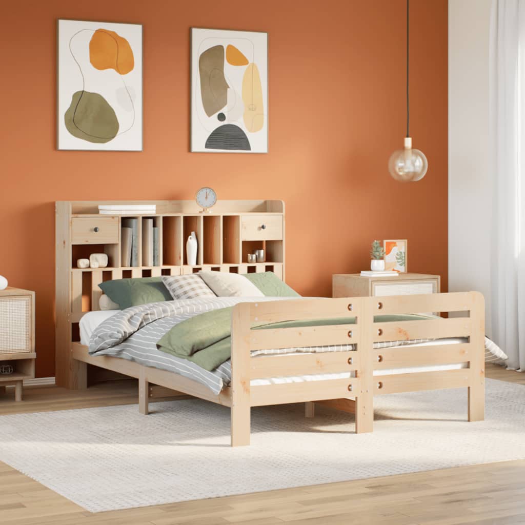 vidaXL Letto Libreria senza Materasso 140x190 cm in Legno di Pino