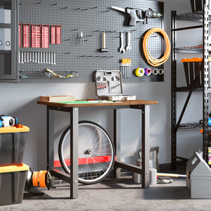 Banco Lavoro Marrone Scuro 100x60x81,5 cm Legno Massello Rovere 3309659