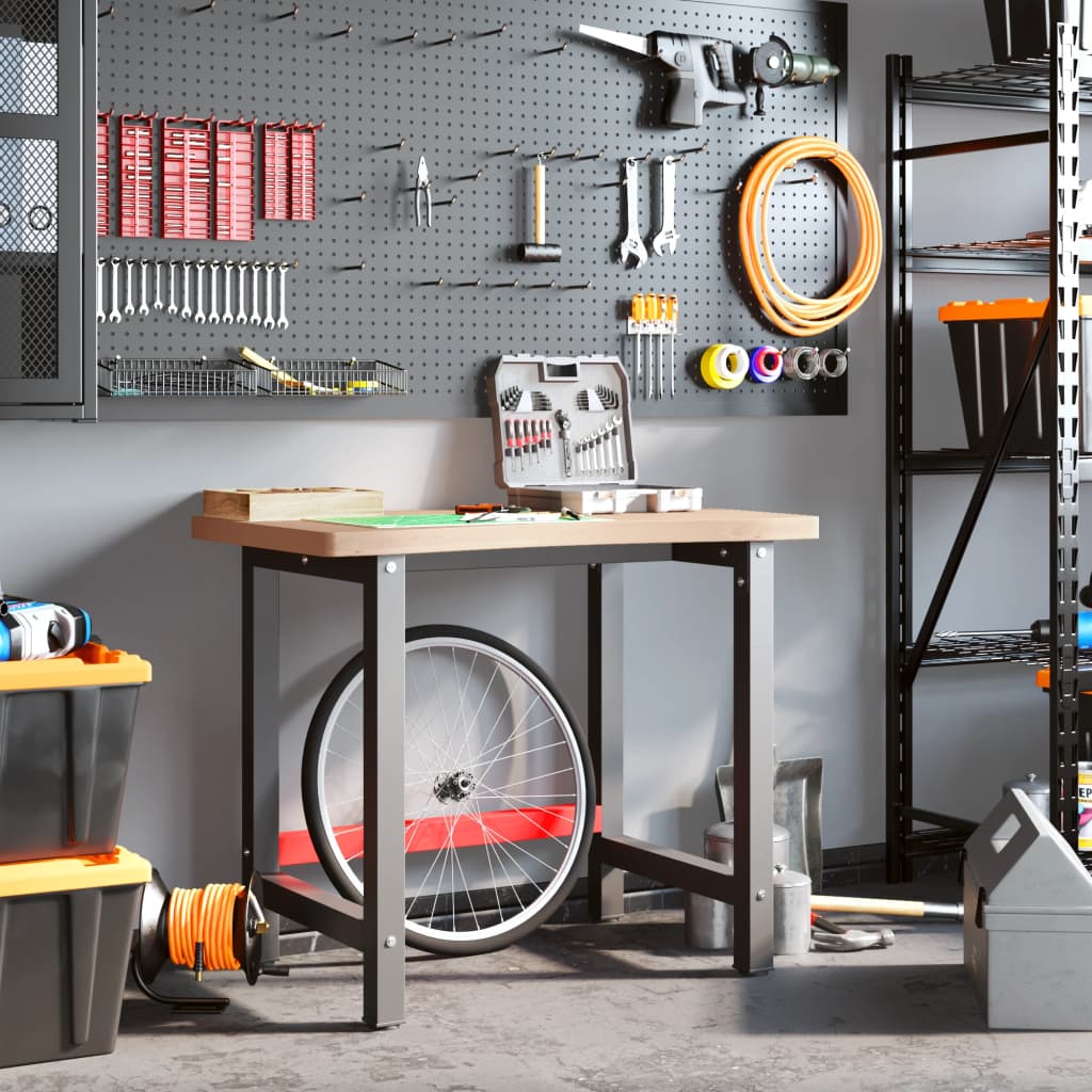 Banco da Lavoro 100x(55-60)x83 cm in Legno Massello di Faggio 3309665