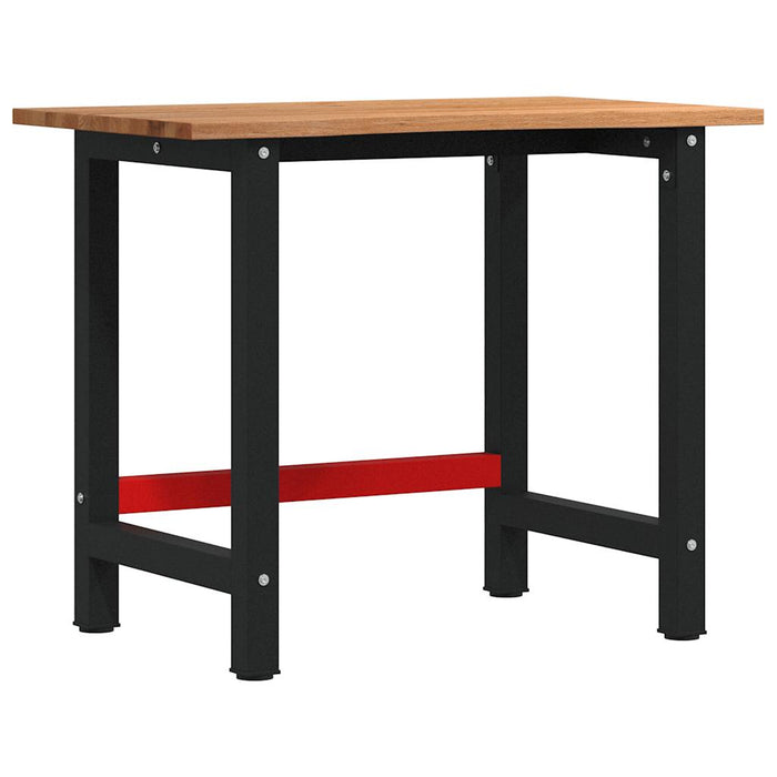 vidaXL Banco Lavoro Marrone Chiaro 100x60x81,5cm Legno Massello Rovere